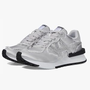 Ash RARE Women's Gray Satin Rhinestone Toxic Sneaker WMNs 8 $245